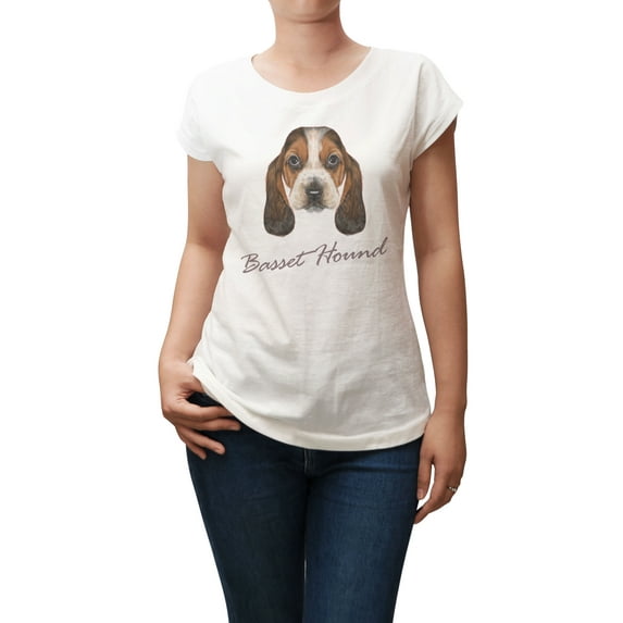 Basset Hound Dog Printed Cotton Fashion Casual Wear T-shirt Plus Size WTS_02 L