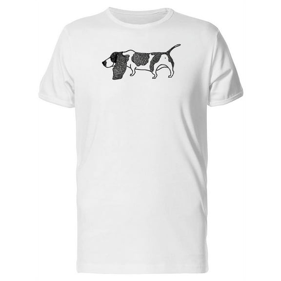 Basset Hound Dog Sketch T-Shirt Men -Image by Shutterstock, Male 4X-Large