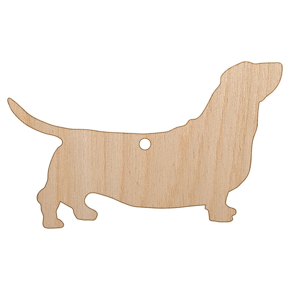 Basset Hound Dog Solid Wood Holiday Christmas Tree Ornament Unfinished DIY Pre-Drilled Craft