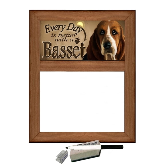 Basset Hound - Dog Themed Dry Erase Marker Board "Every Day is Better with a Basset"