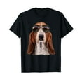 thumbnail image 1 of Basset Hound Dog Wearing Swag Aviator Sunglass, T-Shirt, 1 of 5