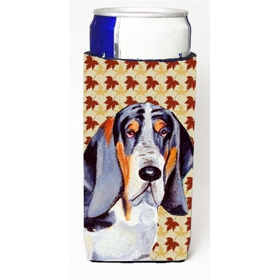 Basset Hound Fall Leaves Portrait Michelob Ultra s for slim cans