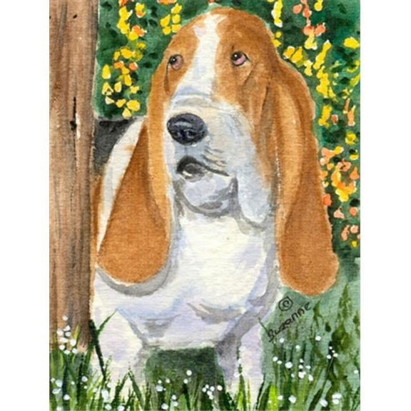 Basset Hound Flag Canvas- House Size