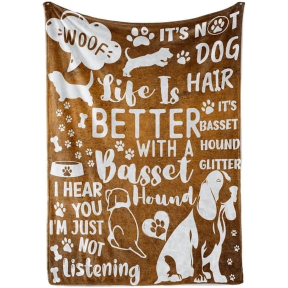 Basset Hound Gifts, Gifts on National Basset Hound Day, Birthday and Chirstmas, Flannel Plush Throw Blanket, 50"x 65"$$Home Decor, Kitchen, & Other