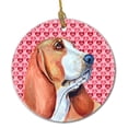 thumbnail image 1 of Basset Hound Valentine's Love and Hearts Ceramic Ornament, 1 of 3