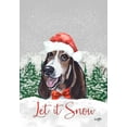 thumbnail image 1 of Basset Hound - Hippie Hound Studios Let it Snow Christmas Garden Flag, 1 of 1