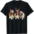 thumbnail image 1 of Basset Hound Holiday Reindeer Winter Fun Christmas Graphic Unisex T-Shirt up to size 5XL, 1 of 2