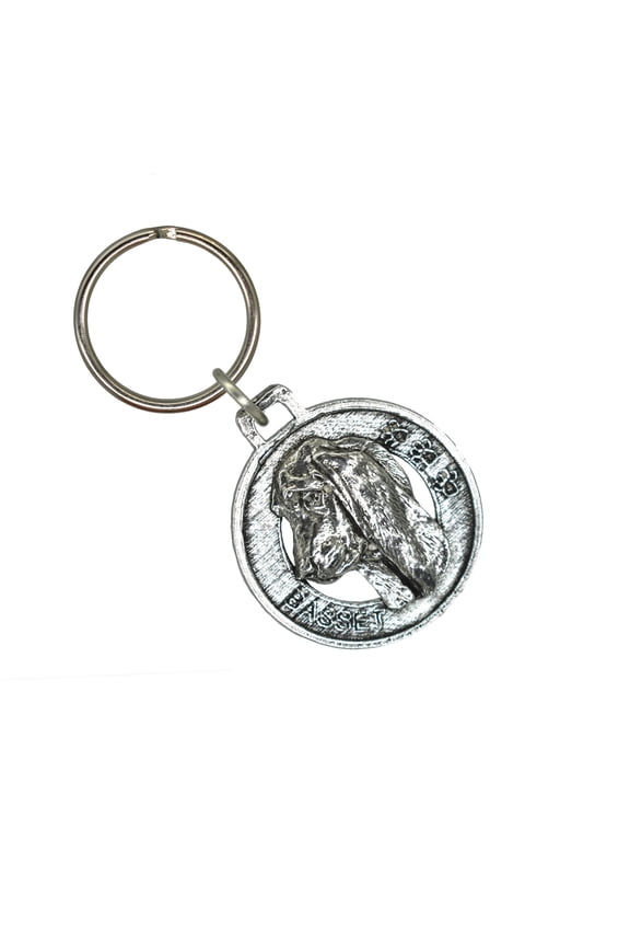 Basset Hound Key Chain, Hunting Dog, Canine, AKC, Pewter, Keys, Key Fob, Key Chains, Over 100 Dog Designs Available, Made in the USA, Creative Pewter Designs. D020KC