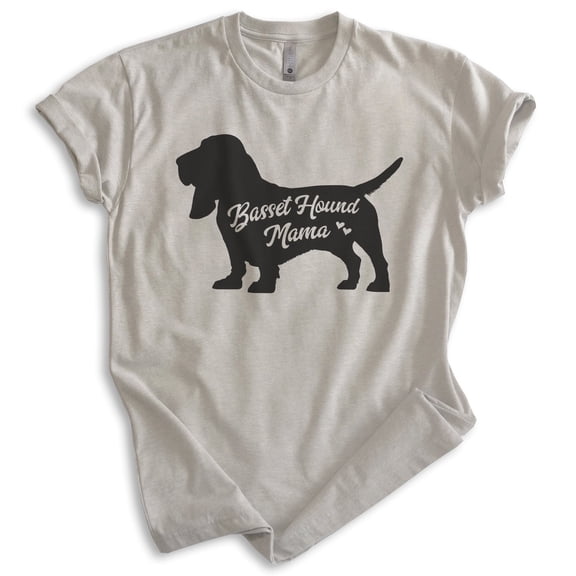 Basset Hound Mama, Unisex Women's Shirt, Basset Hound Owner, Funny Dog Mama Gift, Light Silk Gray, 3X-Large