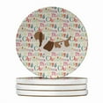 thumbnail image 1 of Basset Hound Merry Christmas Large Sandstone Coasters Pack of 4 4 in x 4 in, 1 of 3