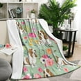 thumbnail image 1 of Basset Hound and Pioneer Flower Blanket,Comfortable Soft Lamb Wool Throw Blanket,All Season,Warm Lightweight Blankets for Sofa Bed Couch Living Room Chair,50"x60", 1 of 4