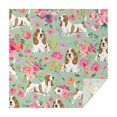 thumbnail image 1 of Basset Hound and Pioneer Flower Square Tablecloth,Waterproof Square Table Cover,Wipeable Spillproof Washable Table Cover for Home Kitchen Party Decor 60"x60"(152x152cm), 1 of 6