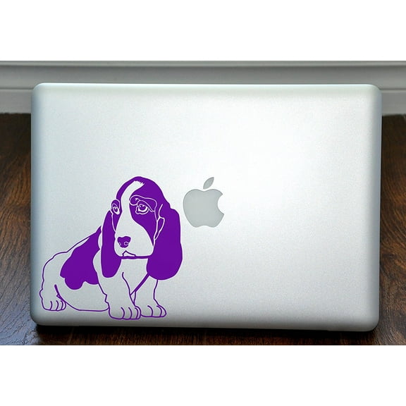 Basset Hound Purple Decal for 13" Macbook