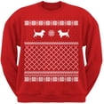 thumbnail image 1 of Basset Hound Red Adult Ugly Christmas Sweater Crew Neck Sweatshirt, 1 of 1