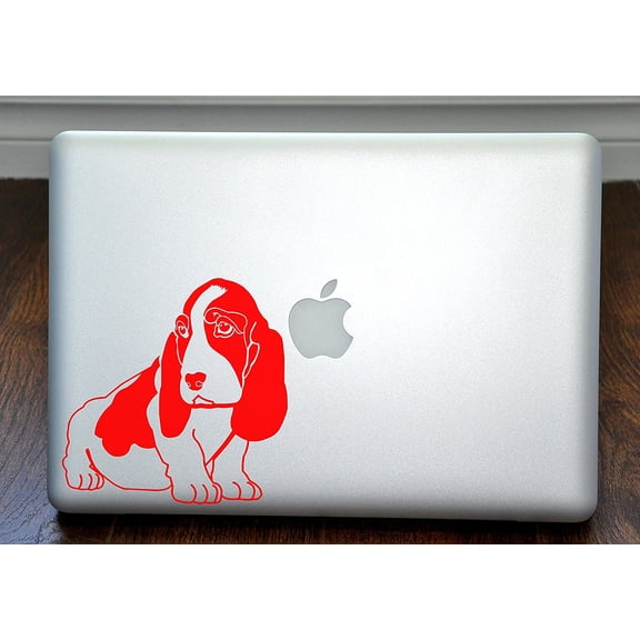 Basset Hound Red Decal for 13" Macbook