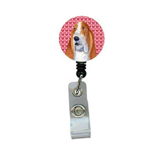 Basset Hound Retractable Badge Reel Or Id Holder With Clip