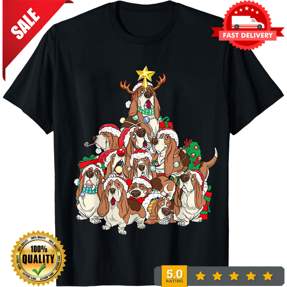 Basset Hound Shirt Dog Christmas Tree Basset Hound Lovers T-Shirt - Gift For ..., LIMITED EDITION-TH66746