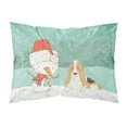 thumbnail image 1 of Basset Hound Snowman Christmas Fabric Standard Pillowcase, 1 of 2