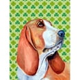 thumbnail image 1 of Basset Hound St. Patricks Day Shamrock Portrait Flag Canvas - House Size, 1 of 1