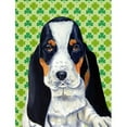 thumbnail image 1 of Basset Hound St. Patricks Day Shamrock Portrait Flag Garden Size, 1 of 1