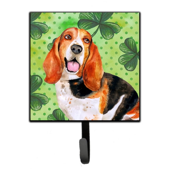 Basset Hound St Patricks Leash or Key Holder Green