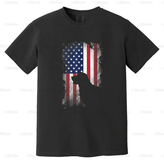 Basset Hound USA Flag Patriotic Dog Lover Funny Pet Comfort Color T