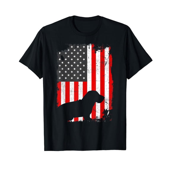Basset Hound USA Flag, Patriotic Tee for Dog Owners T-Shirt