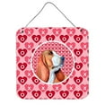 thumbnail image 1 of Basset Hound Valentines Love And Hearts Aluminium Metal Wall Or Door Hanging Prints, 1 of 1