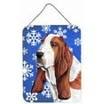 thumbnail image 1 of Basset Hound Winter Snowflakes Holiday Aluminium Metal Wall Or Door Hanging Prints, 1 of 1
