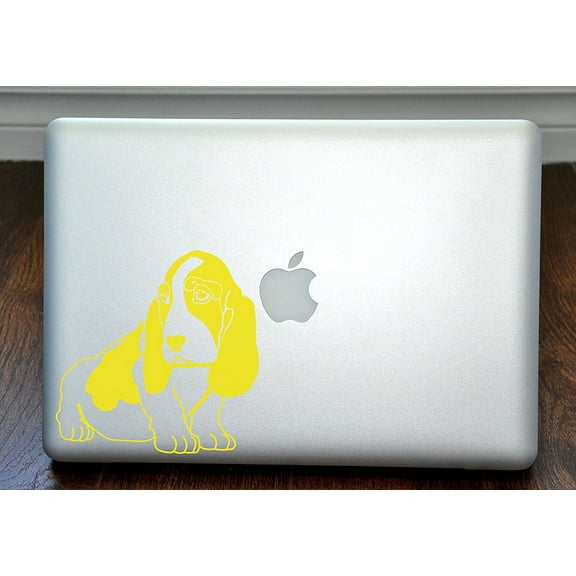 Basset Hound Yellow Decal for 13" Macbook
