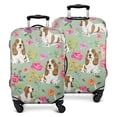 thumbnail image 1 of Basset Hound and Pioneer Flower Luggage Cover Fashion Suitcase Cover Baggage Covers Fit 25-28 Inch Luggage (Go Travel), 1 of 5