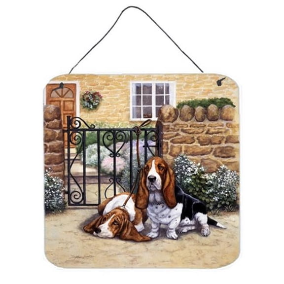 Basset Hound at the Gate Wall or Door Hanging Prints