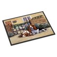 thumbnail image 1 of Basset Hound at the gate Doormat 18x27, 1 of 4