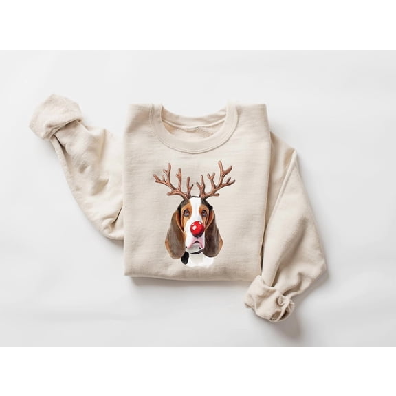 Basset Hound season Sweatshirt, Santa Dog mom Shirt, Reindeer Sweater, Sweatshirt, Dog Lover season Shirt All Size S-5Xl
