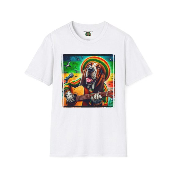 Basset Hounds "Rasta Mon" Unisex Softstyle T-Shirt