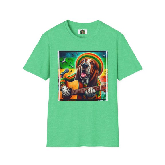 Basset Hounds "Rasta Mon" Unisex Softstyle T-Shirt