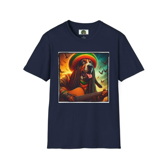 Basset Hounds "Rasta Mon2" Unisex Softstyle T-Shirt