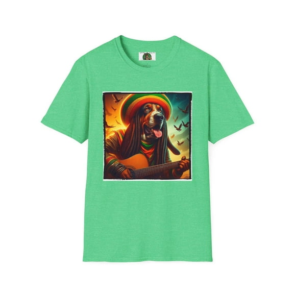 Basset Hounds "Rasta Mon2" Unisex Softstyle T-Shirt