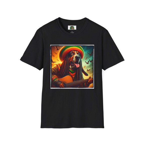 Basset Hounds "Rasta Mon2" Unisex Softstyle T-Shirt