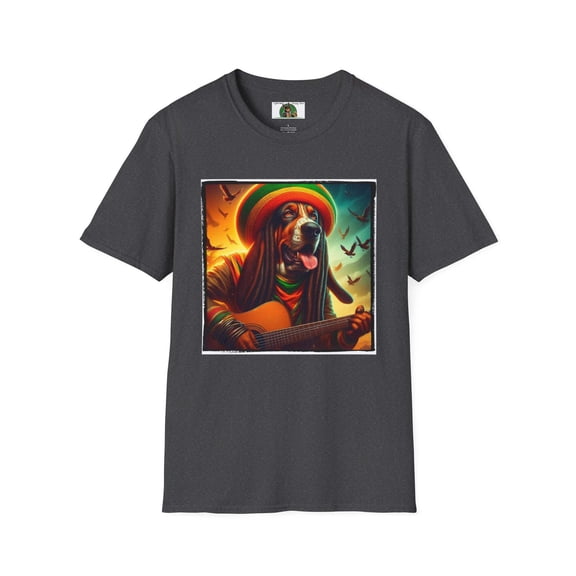 Basset Hounds "Rasta Mon2" Unisex Softstyle T-Shirt