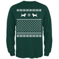 thumbnail image 1 of Basset Ugly Christmas Sweater Forest Adult Long Sleeve T-Shirt, 1 of 1