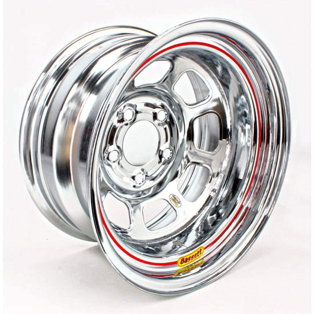 Bassett 15 x 8 Chrome D-Hole Wissota 5x5 Lightweight Wheel, 2 BS ...