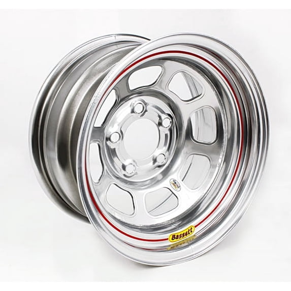 Bassett 15 x 8 Wissota Light 5x5 Silver D-Hole Wheel, 3 Offset