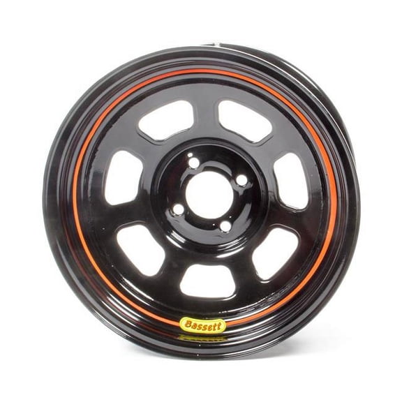 Bassett 3 in. Backspace & 4 x 100 mm Bolt Pattern D-Hole Wheel Rim, Black - 18 x 7 in.