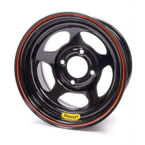 Bassett 37ST3 Mini-Stock Spun Wheel - 13 x 7 in. - 4 x 4.5 in. - Black - 3 in. Back Spacing Wheel