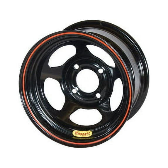 Bassett 38SP4 13X8 Inertia 4x4.25 4 Inch Backspace Black Wheel
