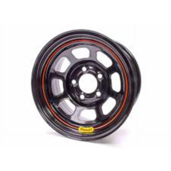 Bassett 50S55 15 x 10 in. 5 x 5 in. Bolt Circle Black 5 in. Back Spacing 21 lbs Spun Wheel