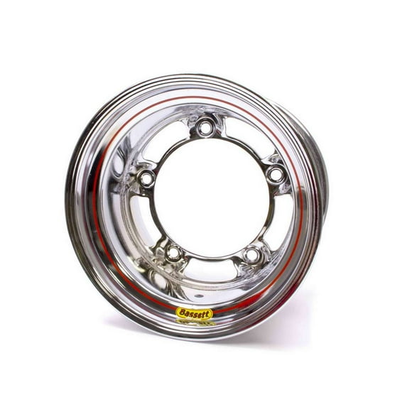 Bassett 50SR4C Wide 5 Armor Edge Spun Wheel - 15 x 10 in. - Chrome - 4 in. Back Spacing - 18 lbs