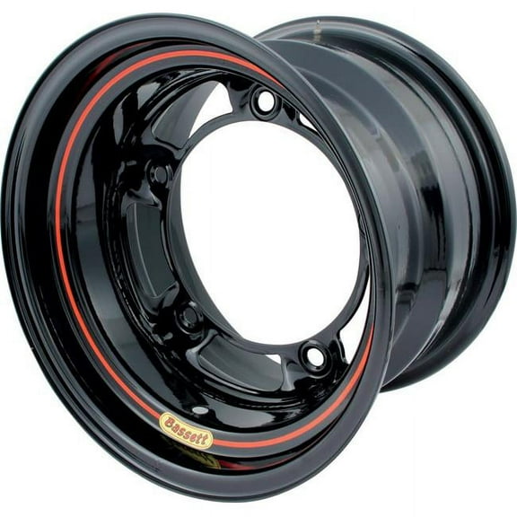 Bassett 50SR5-LW 15 x 10 in. Ultra Light Wide 5 Wheel, 5 in. Back Spacing, Black- 15.75 lbs