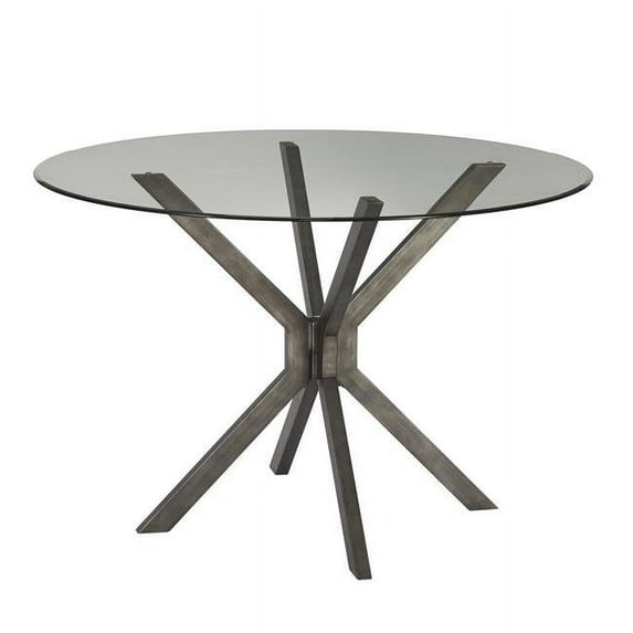 Bassett 5510-DR-700B Deen Dining Base Table, Gunmetal - 31 x 31 x 30 in.